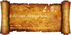Lányi Viktorina névjegykártya